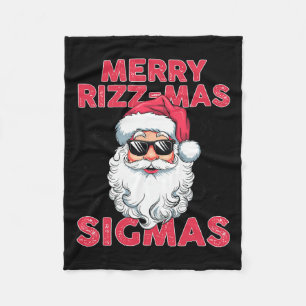 Merry Rizz Mas Sigmas Grappige Kerstman Kerstmis Fleece Deken