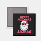 Merry Rizz Mas Sigmas Grappige Kerstman Kerstmis Magneet (Voorkant / Achterkant)