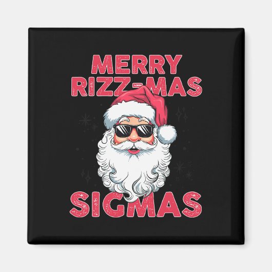 Merry Rizz Mas Sigmas Grappige Kerstman Kerstmis Magneet (Voorkant)