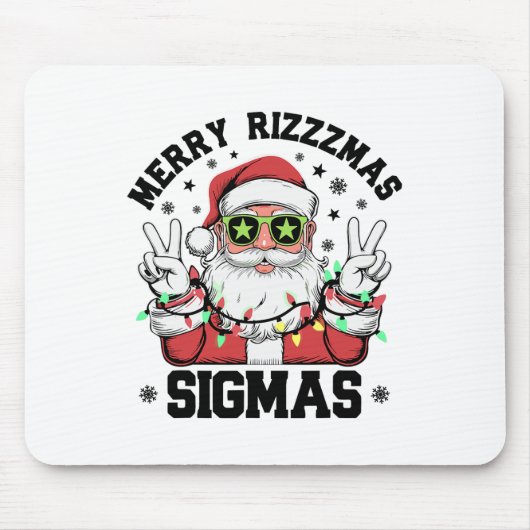 Merry Rizz Mas Sigmas Grappige Kerstman Kerstmis Muismat (Voorkant)