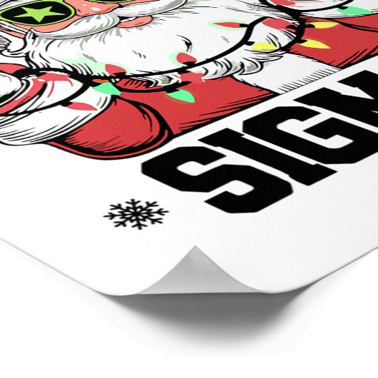 Merry Rizz Mas Sigmas Grappige Kerstman Kerstmis Poster (Hoek)
