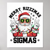 Merry Rizz Mas Sigmas Grappige Kerstman Kerstmis Poster (Voorkant)