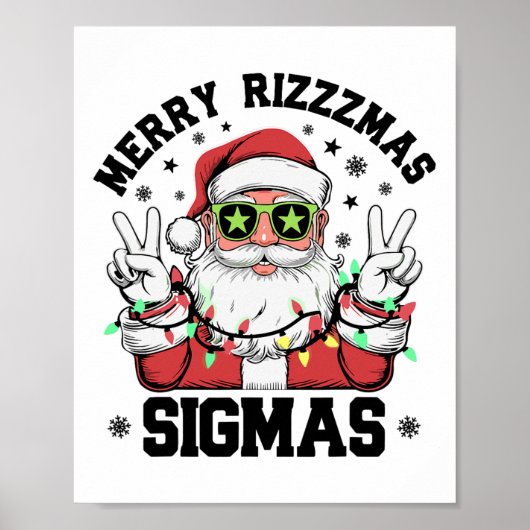 Merry Rizz Mas Sigmas Grappige Kerstman Kerstmis Poster (Voorkant)