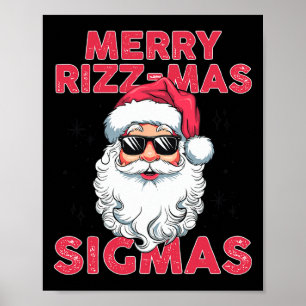 Merry Rizz Mas Sigmas Grappige Kerstman Kerstmis Poster