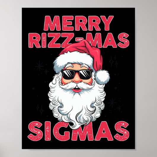 Merry Rizz Mas Sigmas Grappige Kerstman Kerstmis Poster (Voorkant)
