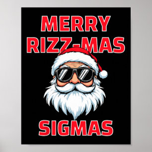 Merry Rizz Mas Sigmas Grappige Kerstman Kerstmis Poster
