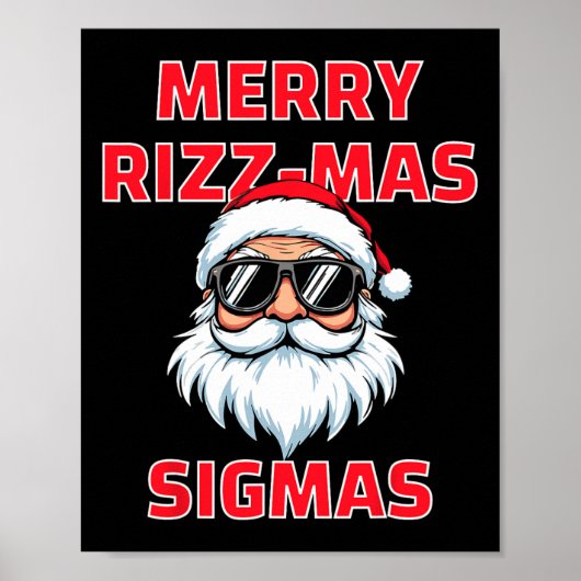 Merry Rizz Mas Sigmas Grappige Kerstman Kerstmis Poster (Voorkant)