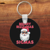 Merry Rizz Mas Sigmas Grappige Kerstman Kerstmis Sleutelhanger (Voorkant)