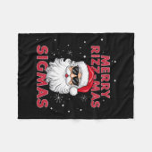Merry Rizz Mas Sigmas Santa Christmas Fleece Deken (Voorkant (Horizontaal))