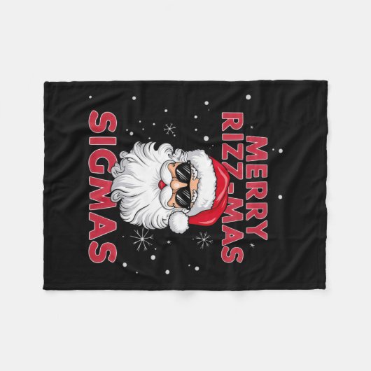 Merry Rizz Mas Sigmas Santa Christmas Fleece Deken (Voorkant (Horizontaal))