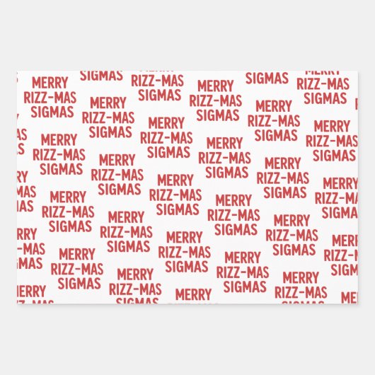 Merry Rizz-Mas Sigmas Snarky Christmas Funny  Inpakpapier Vel (Voorkant)