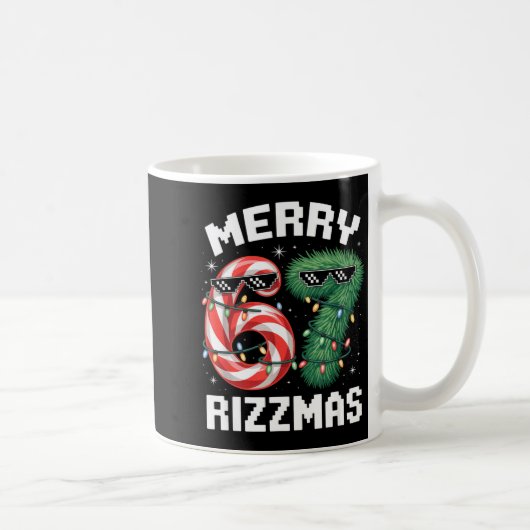 Merry Rizzmas 67 Candy Cane Tree Sungles Funny  Koffiemok (Rechts)