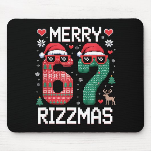 Merry Rizzmas 67 Knitted Sweater Sungles Funny  Muismat (Voorkant)