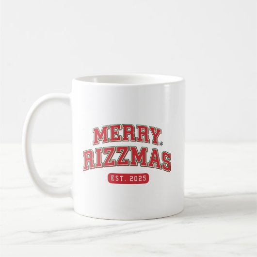 Merry Rizzmas Athletic Sports Jersey Christmas Koffiemok (Links)