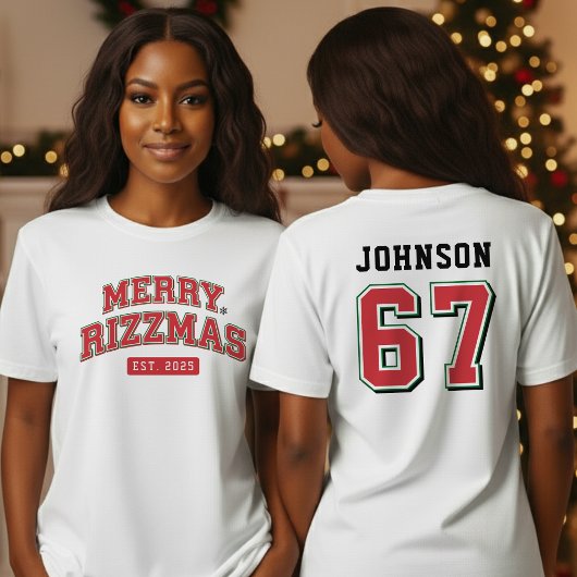 Merry Rizzmas Athletic Sports Jersey Christmas T-shirt