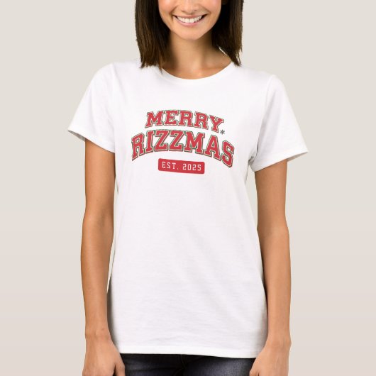 Merry Rizzmas Athletic Sports Jersey Christmas T-shirt (Voorkant)