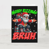Merry Rizzmas Bruh Graphic Santa Pjs Christmas Xma Kaart (Voorkant)