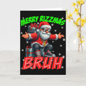 Merry Rizzmas Bruh Graphic Santa Pjs Christmas Xma Kaart (Gele Bloem)