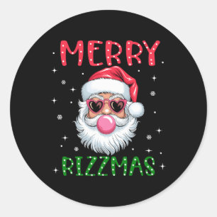 Merry Rizzmas Charisma Christmas Rizz Santa Claus Ronde Sticker