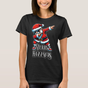 Merry Rizzmas Dabbing Santa Funny Christmas T-shirt