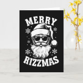 Merry Rizzmas Funny Christmas Santa Claus Happy Ch Kaart (Gele Bloem)