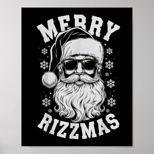 Merry Rizzmas Funny Christmas Santa Claus Happy Ch Poster (Voorkant)