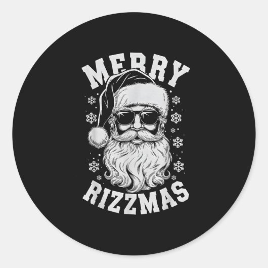 Merry Rizzmas Funny Christmas Santa Claus Happy Ch Ronde Sticker (Voorkant)