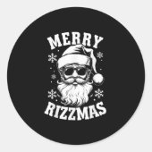 Merry Rizzmas Funny Christmas Santa Claus Happy Ch Ronde Sticker (Voorkant)