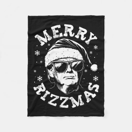 Merry Rizzmas Grappig Trump Kerst Rizz Het Seizoen Fleece Deken (Voorkant)
