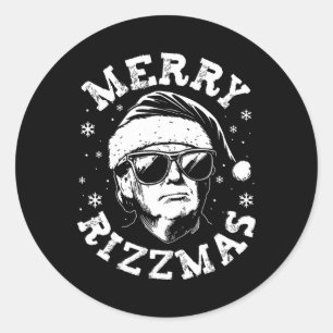 Merry Rizzmas Grappig Trump Kerst Rizz Het Seizoen Ronde Sticker