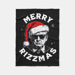 Merry Rizzmas Kerst Grappig Trump Sinterklaas Xm Fleece Deken