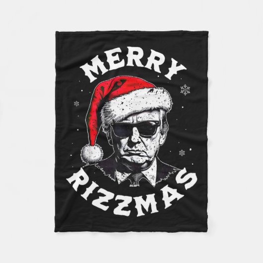 Merry Rizzmas Kerst Grappig Trump Sinterklaas Xm Fleece Deken (Voorkant)