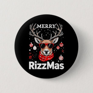 Merry Rizzmas Rendier Grappige Kerstvakantie Ronde Button 5,7 Cm