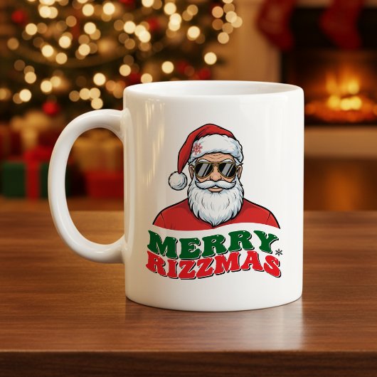 Merry Rizzmas Retro Santa Claus Funny Christmas Koffiemok