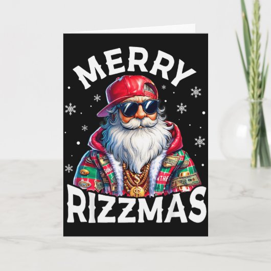 Merry Rizzmas Santa Sungles Pajamas Holiday Christ Kaart (Voorkant)