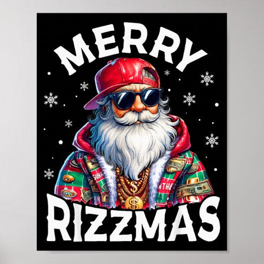 Merry Rizzmas Santa Sungles Pajamas Holiday Christ Poster (Voorkant)
