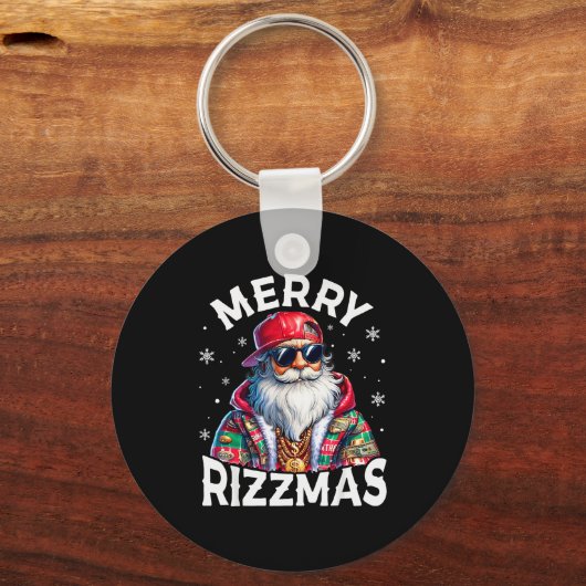 Merry Rizzmas Santa Sungles Pajamas Holiday Christ Sleutelhanger (Voorkant)