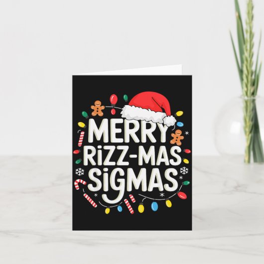 Merry Rizzmas Sigmas Funny Christmas Pajamas Rizzl Kaart (Voorkant)
