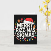 Merry Rizzmas Sigmas Funny Christmas Pajamas Rizzl Kaart (Gele Bloem)