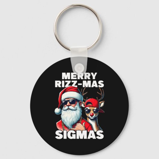 Merry Rizzmas Sigmas Gen Alpha Funny Christmas San Sleutelhanger (Voorkant)