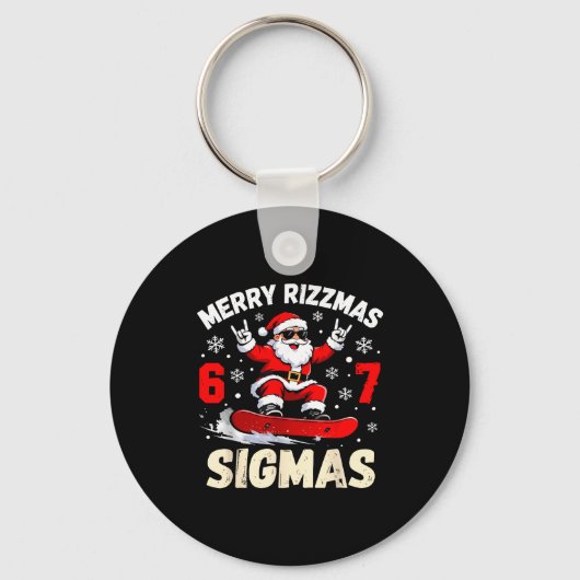 Merry Rizzmas Sigmas Santa 67 Six Seven Sleutelhanger (Voorkant)