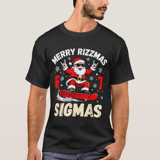 Merry Rizzmas Sigmas Santa 67 Six Seven  T-shirt (Voorkant)