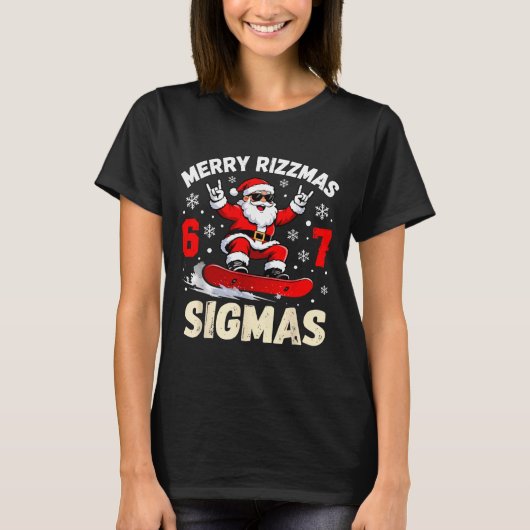 Merry Rizzmas Sigmas Santa 67 Six Seven T-shirt (Voorkant)