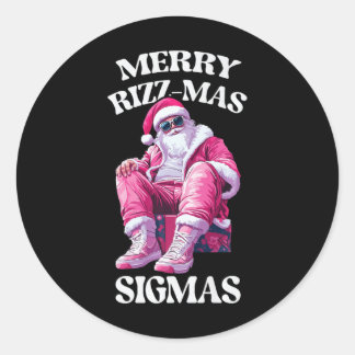 Merry Rizzmas Sigmas Santa Rizzler Jeugd Kinder ti Ronde Sticker
