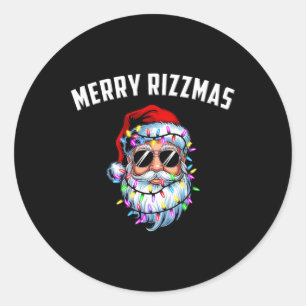 Merry Rizzmas Tiener Kinder School Funny Santa Chr Ronde Sticker