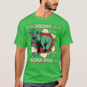 Merry Roar Mas voor Kerstmis of Kerstmis met een D T-shirt
