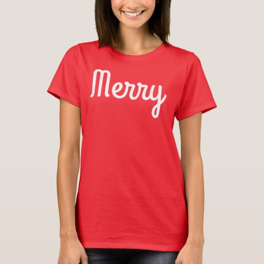 Merry Rode Shirt Eenvoudig Modern Retro Minimalist (Voorkant)