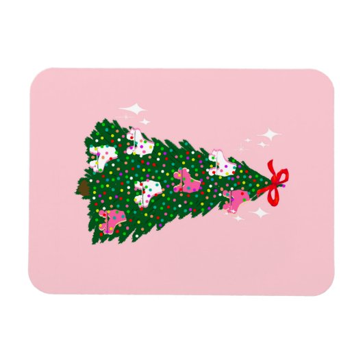 Merry Roller Schaatsen Ornamenten kerstboom Roze Magneet (Horizontaal)