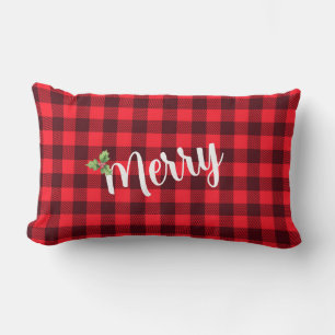 Merry - Rood en Zwart geruite Buffalo Plaid   Kussen