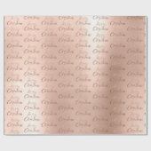 Merry Roos Gold Script Prettige feestdagen Cadeaupapier (Vlak)